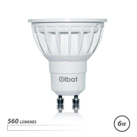 elbat bombilla led gu10 6w 560lm luz blanca ahorro energetico larga duracion facil instalacion color blanco