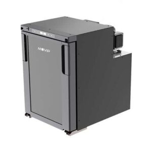 muvip nevera fija con compresor lg 50l 60w conexion 12/24v apertura frontal proteccion bateria luz led temperatura regulable dos zonas de frio color gris