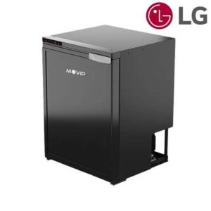 muvip nevera fija con compresor lg 65l 60w conexion 12/24v proteccion bateria del vehiculo luz led interior temperatura regulable dos zonas de frio control desde app color gris
