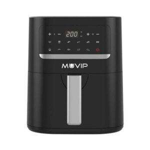 muvip freidora aire caliente 4.5l 1600w pantalla tactil 10 programas preestablecidos cocina con 80% menos grasa olla antiadherente temperatura regulable 50 200ºc color negro