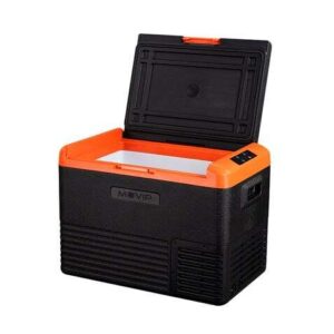 muvip nevera de compresor portatil 50l proteccion bateria vehiculo temperatura 20º/+20º conexion 12/24/220v consumo 70w compresor silencioso control bluetooth color gris