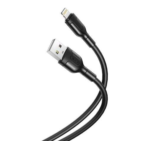 xo cable de conector lightning longitud 1 metro carga y transmision de datos de alta velocidad 5v, 21a cable de silicona suave y duradero tacto confortable color negro