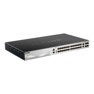 d link switch gestionable l3 24 puertos gigabite poe 370w + 2 puertos 10g + 4 puertos 10g sfp+