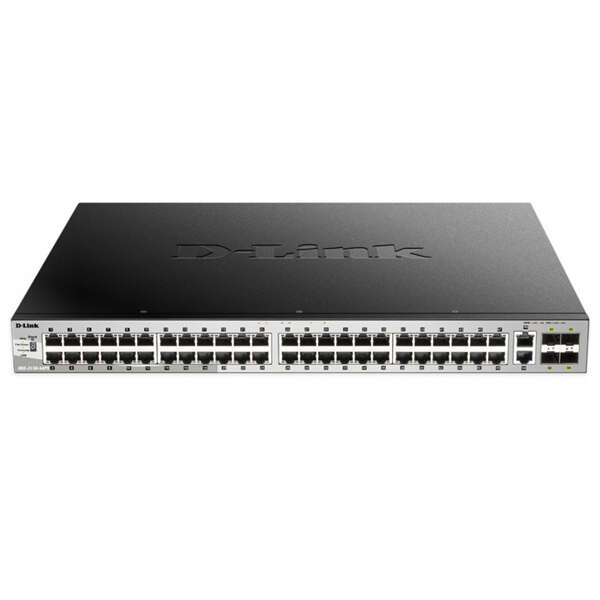 d link switch gestionable l3 48 puertos gigabite poe 370w + 2 puertos 10g + 4 puertos 10g sfp+