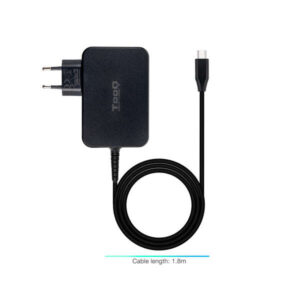 tooq cargador de portatil gan usb c/pd 3.0 90w cable de 1.80m color negro