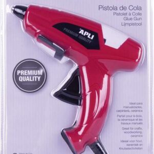 apli pistola de cola termofusible 40w para barras de Ø11mm incluye 2 barras de cola de Ø11mm x 10cm color rojo