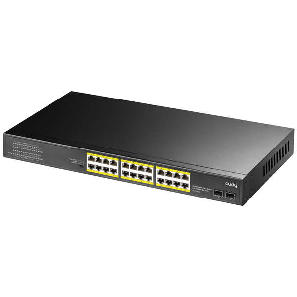 cudy gs1028ps2 switch gigabit poe+ de 24 puertos con 2 puertos gigabit sfp