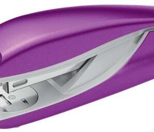 petrus 635 wow grapadora metalica + caja de 200 grapas hasta 30 hojas extraegrapas integrado grapado cerrado, abierto y clavado color violeta metalizado