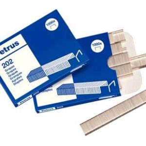petrus caja de 1000 grapas 202 galvanizadas hasta 10 hojas patilla de 4mm
