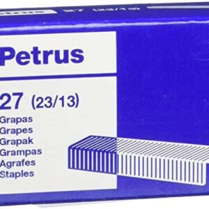 petrus caja de 1000 grapas 23/13 cobreadas hasta 100 hojas patilla de 13mm