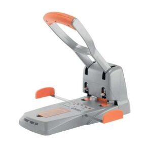 rapid hdc150 taladro perforador para gruesos hasta 150 hojas 2 orificios punzones 6mm color plata/naranja