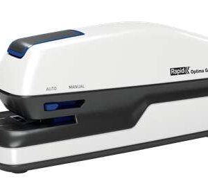 rapid optima gripe grapadora electrica de sobremesa + caja de 1000 grapas hasta 20 hojas utiliza grapas optima 56 color gris/negro