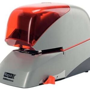 rapid supreme 5080e grapadora electrica de sobremesa + cartucho de 5000 grapas grapa hasta 80 hojas profundidad de grapado ajustable hasta 50mm color gris/naranja