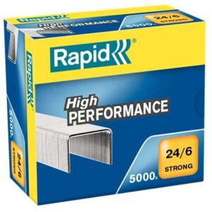 rapid strong caja de 5000 grapas 24/6 hasta 30 hojas alambre reforzado galvanizado patilla de 6mm