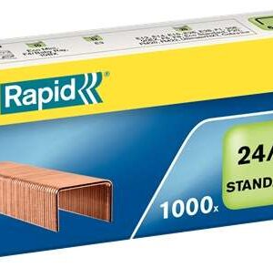 rapid confort caja de 1000 grapas 24/6 hasta 20 hojas alambre flexible cobreado patilla de 6mm
