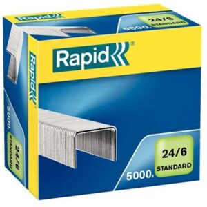 rapid confort caja de 5000 grapas 24/6 hasta 20 hojas alambre flexible patilla de 6mm