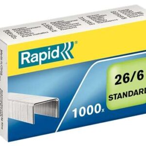 rapid confort caja de 1000 grapas 26/6 hasta 20 hojas alambre flexible galvanizado patilla de 6mm