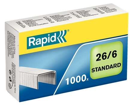 rapid confort caja de 1000 grapas 26/6 hasta 20 hojas alambre flexible galvanizado patilla de 6mm