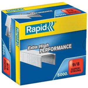 rapid super strong caja de 5000 grapas 9/8 de 10 a 40 hojas alambre galvanizado superreforzado patilla de 8mm