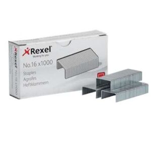 rexel caja de 1000 grapas 24/6 nº16 hasta 20 hojas acero de alta calidad patilla de 6mm