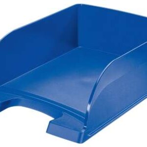 leitz plus jumbo bandeja portadocumentos de gran capacidad formato vertical a4 hasta 8uds apilables color azul