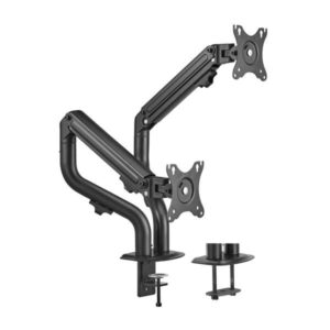 aisens soporte de mesa eco contrapeso giratorio e inclinable para monitor/tv 8kg (3 pivotes 2 brazos) de 17 32 color negro