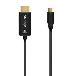 aisens cable conversor aluminio usb c a hdmi 2.1 8k@60hz usb c/m hdmi/m 1.0m color negro