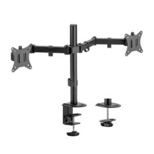 aisens soporte de mesa eco giratorio e inclinable para monitor/tv 9kg (3 pivotes 2 brazos) de 17 32 color negro
