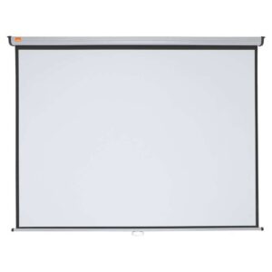 nobo pantalla proyeccion pared 2000x1513mm blanca mate 4:3 montaje en pared o techo carcasa protectora alta calidad de proyeccion color blanco