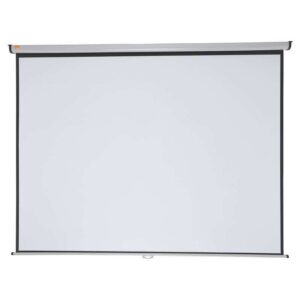 nobo pantalla proyeccion pared 2400x1813mm blanca mate 4:3 montaje en pared o techo carcasa protectora alta calidad de proyeccion color blanco