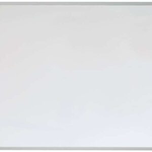 nobo pizarra blanca magnetica pequeña con marco de aluminio 585x430mm borrado en seco almohadillas adhesivas ideal para oficinas y espacios familiares incluye rotuladores, imanes y borrador compacto en color surtido color blanco