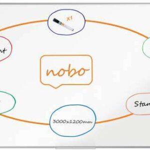 nobo premium plus pizarra magnetica de acero lacado 3000x1200mm montaje en esquinas blanco
