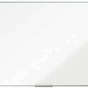 nobo essence pizarra magnetica de acero vitrificado 2400x1200mm montaje en esquinas superficie de borrado superior color blanco