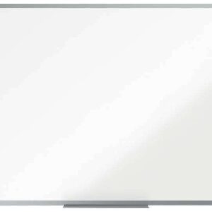 nobo essence pizarra magnetica de acero vitrificado 900x600mm montaje en esquinas marco de aluminio anodizado bandeja para rotuladores color blanco