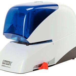 rapid grapadora electrica supreme r5050e 50 hojas carga de cartucho duradera blanco/azul