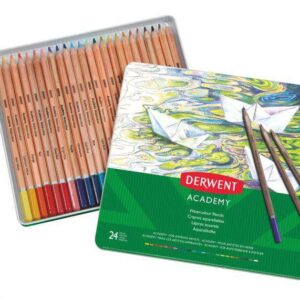 derwent academy pack de 24 lapices acuarelables flexibilidad de la acuarela cuerpos de madera natural faciles de usar pigmentos de calidad mezclables y disolubles colores surtidos