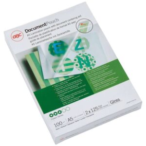 gbc cartera plastificacion documentos a5 2x125 micras brillo transparente 216x303mm