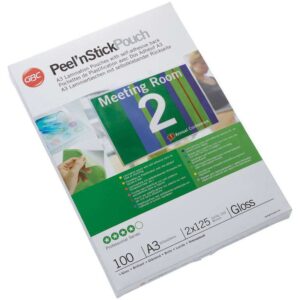 gbc carteras plastificacion autoadhesivas a3 2x125 micras brillo (100) transparente
