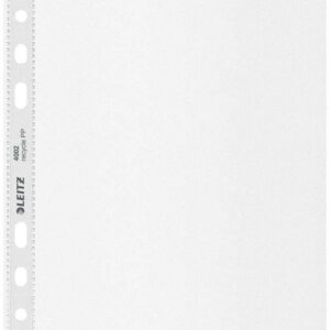 leitz a5 recycle pack de 25 fundas mutitaladro a5 6 taladros plastico reciclado 100% reciclable transparente