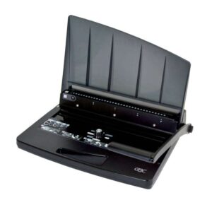 gbc encuadernadora de espiral wirebind w15 capacidad de perforacion 15 hojas asa de transporte mandos sencillos y faciles de usar alambre de 14mm color blanco