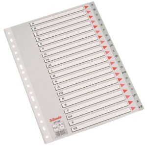 esselte indice abecedario plastico caratula indice a z multitaladro tamaño folio cartulina indice carton