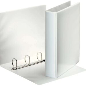 esselte carpeta canguro con 4 anillas mixtas de 40mm formato a4 2 bolsillos exteriores certificado fsc color blanco