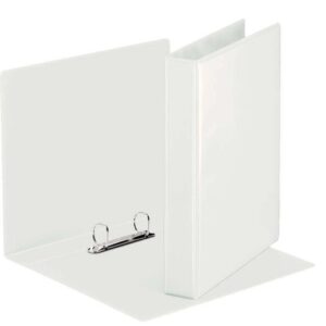 esselte carpeta canguro gama basica 16mm a4 mecanismo 2 anillas redondas 2 bolsillos exteriores color blanco