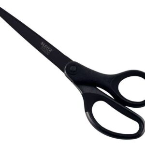 leitz quality tijeras de acero inoxidable 18cm revestimiento de titanio antiadherentes agarre ergonomico color negro