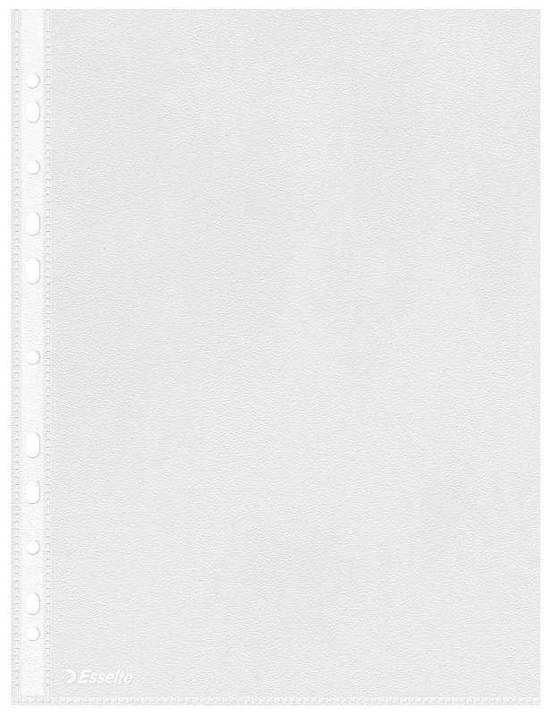 esselte eco pack de 100 fundas multitaladro portadocumentos a4 lamina de pp reciclable transparente de 0,05mm acabado piel de naranja 11 taladros