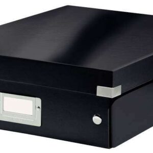leitz click & store wow caja organizadora mediana se divide en 2, 3 o 4 compartimentos 85% carton reciclado color negro