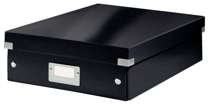 leitz click & store wow caja organizadora mediana se divide en 2, 3 o 4 compartimentos 85% carton reciclado color negro