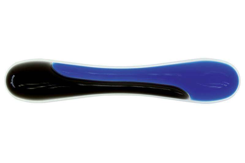 kensington reposamuñecas de gel duo almohadilla de gel canal de ventilacion combinacion de colores en dos tonos acabado suave color azul/negro gris