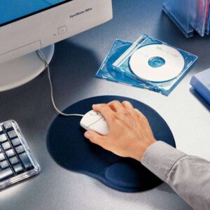 esselte allinone alfombrilla y reposamuñecas ergonomicos relleno de gel color azul