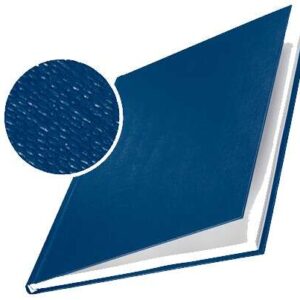 leitz pack de 10 tapas rigidas impressbind 3,5mm capacidad para 15 35 hojas a4 encuadernacion de alta calidad superficie de lino lacada papel blanco sin acido color azul